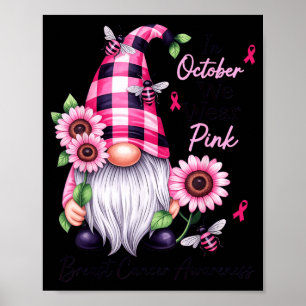 Im Oktober tragen Sie rosa Gnom Brustkrebsbewussts Poster
