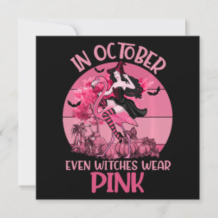 Im Oktober tragen sogar Hexen eine rosa T-Shirt-Br Einladung