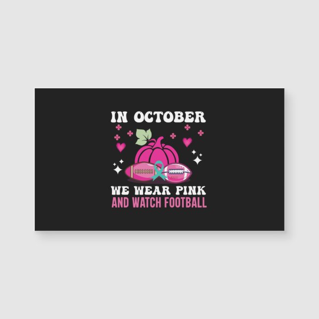 Im Oktober tragen wir das Bewusstsein für rosa Bru Magnetkarte (Vorderseite)