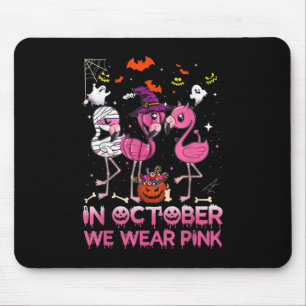 Im Oktober tragen wir eine rosa Flamingo Halloween Mousepad