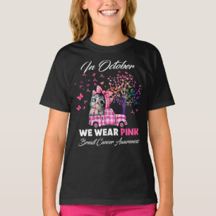 Im Oktober tragen wir einen rosa Brustkrebs T-Shirt