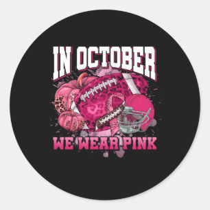 Im Oktober tragen wir K Ribbon Tackle Brustkrebs F Runder Aufkleber