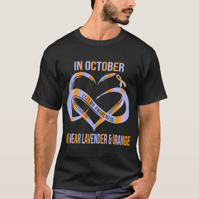 Im Oktober tragen wir Lavendel & Orange für Eczema T-Shirt (Vorderseite)