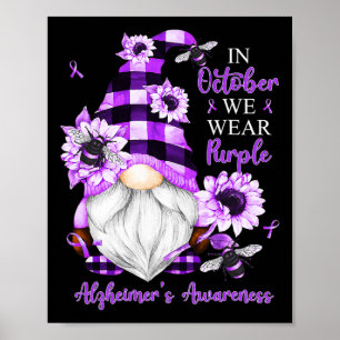 Im Oktober tragen wir Lila Gnome Alzheimer Awarene Poster