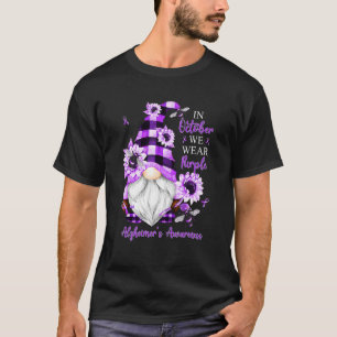 Im Oktober tragen wir Lila Gnome Alzheimer Awarene T-Shirt