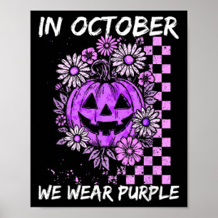 Im Oktober tragen wir lila Häusliche Gewalt Vintag Poster