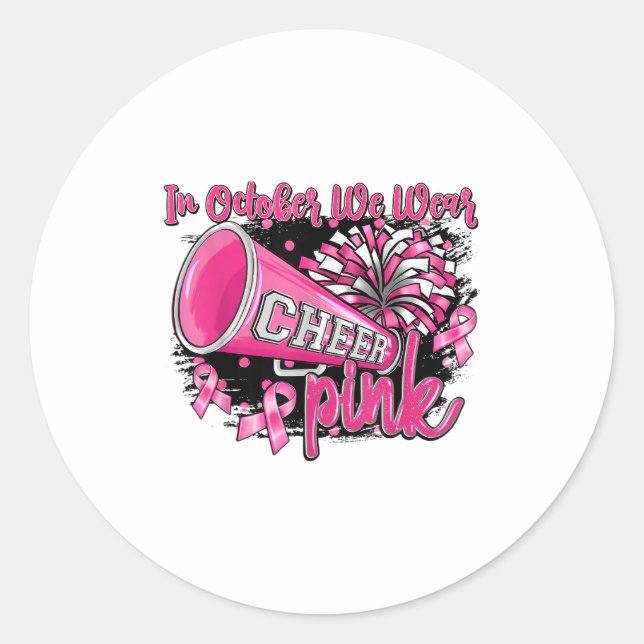 Im Oktober tragen wir NK Breast Cancer Chear Runder Aufkleber (Vorderseite)