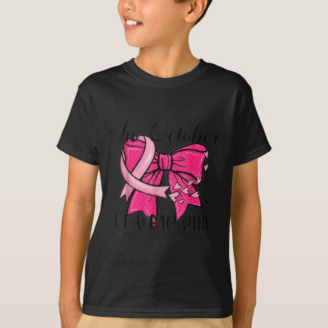 Im Oktober tragen wir NK Coquette Breast Cancer Aw T-Shirt (Vorderseite)
