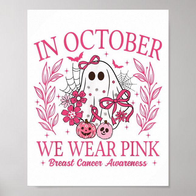 Im Oktober tragen wir NK Halloween Breastkrebs Kri Poster (Vorne)