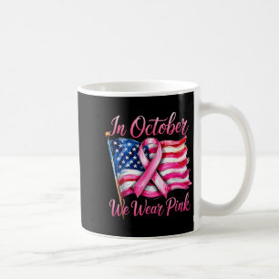 Im Oktober tragen wir Nk-Schleife 2025 Brustkrebs Kaffeetasse