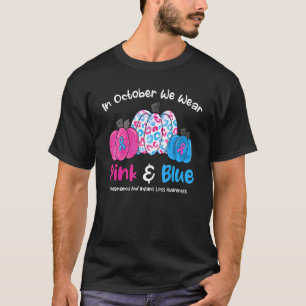 Im Oktober tragen wir Pink & Blue Pumpkin Schwange T-Shirt
