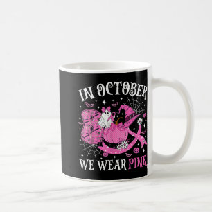Im Oktober tragen wir Pink Boo Ghost Breast Cancer Kaffeetasse