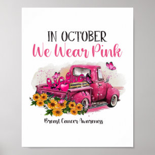 Im Oktober tragen wir Pink Breast Cancer Awaren Poster