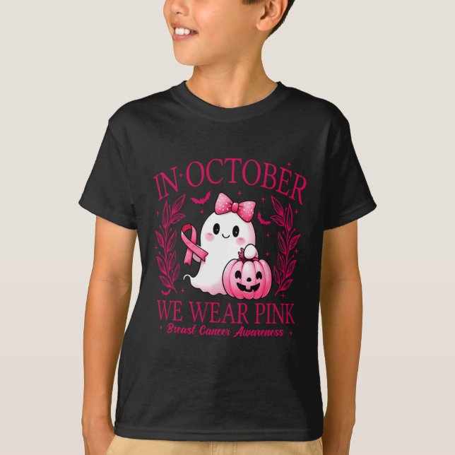 Im Oktober tragen wir Pink - Brustkrebs-Bewusstsei T-Shirt (Vorderseite)