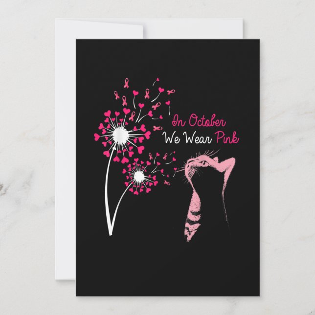 Im Oktober tragen wir Pink Cat Halloween Warriors  Save The Date (Vorderseite)