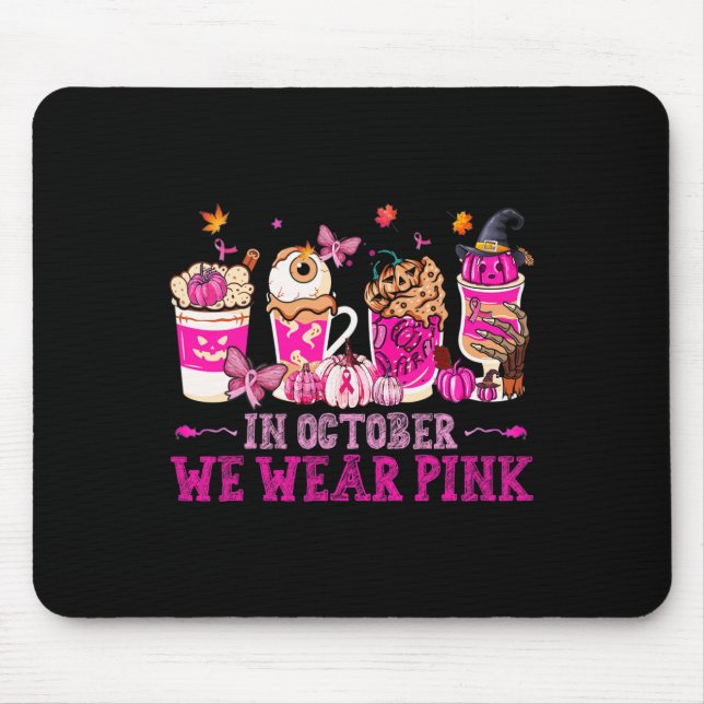 Im Oktober tragen wir Pink Coffee Eye Latte Herbst Mousepad (Vorne)