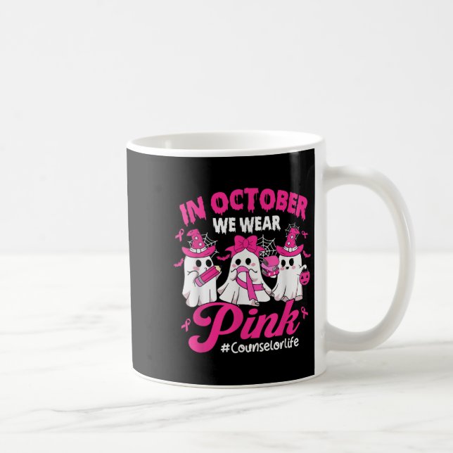 Im Oktober tragen wir Pink Counselor Life Breast C Kaffeetasse (Rechts)