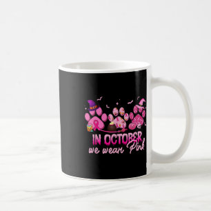 Im Oktober tragen wir Pink Dog Paw Brustkrebs Kaffeetasse
