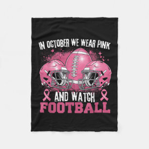 Im Oktober tragen wir Pink Football Breast Cancer Fleecedecke