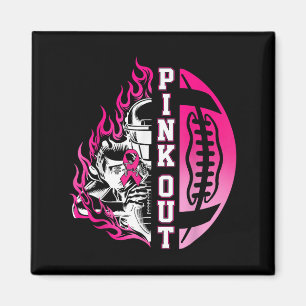 Im Oktober tragen wir Pink Football Breast Cancer Magnet