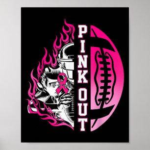 Im Oktober tragen wir Pink Football Breast Cancer  Poster