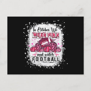 Im Oktober tragen wir Pink Football Breast Cancer Postkarte