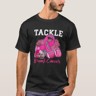Im Oktober tragen wir Pink Football Pumpkin Brust  T-Shirt