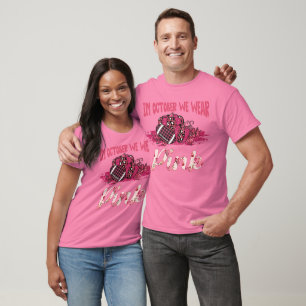 Im Oktober tragen wir Pink Football Pumpkins T-Shirt