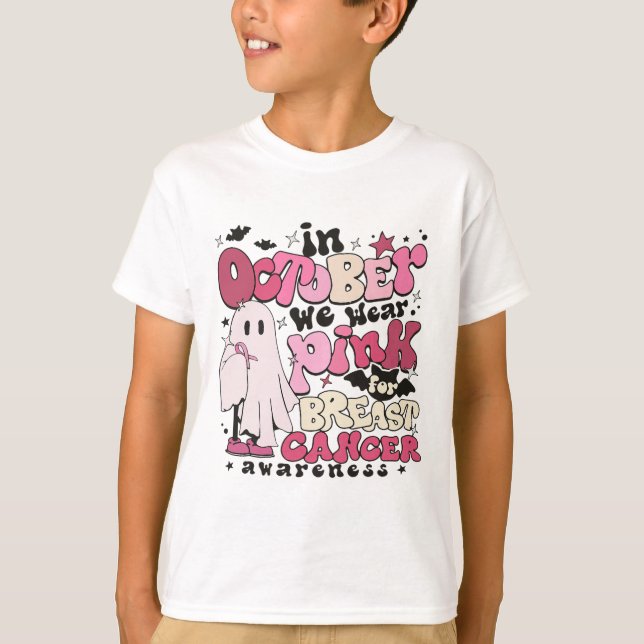 Im Oktober tragen wir Pink für Brustkrebs-Hallowee T-Shirt (Vorderseite)