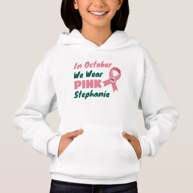 Im Oktober tragen wir Pink für [Individuelle Name] Hoodie (Vorderseite)