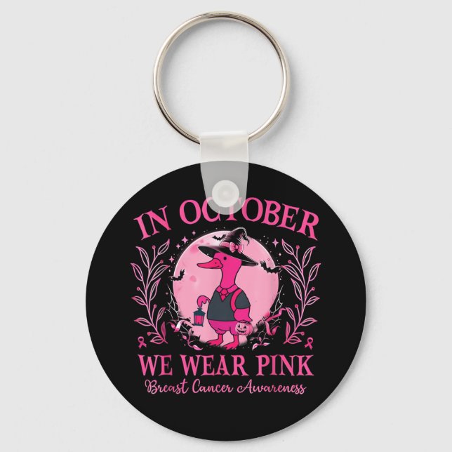 Im Oktober tragen wir Pink Gänse Brustkrebs Awaren Schlüsselanhänger (Vorderseite)