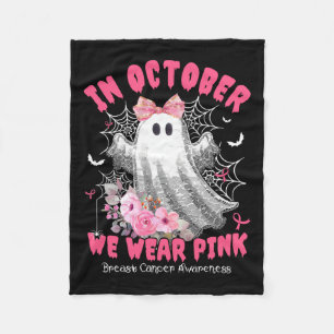 Im Oktober tragen wir Pink Ghost Brustkrebs Hallow Fleecedecke