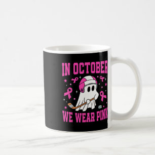 Im Oktober tragen wir Pink Ghost Hockey Brustkrebs Kaffeetasse
