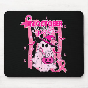 Im Oktober tragen wir Pink Ghost Witch Brustkrebs Mousepad