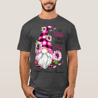 Im Oktober tragen wir Pink Gnome Breast Cancer Awa T-Shirt