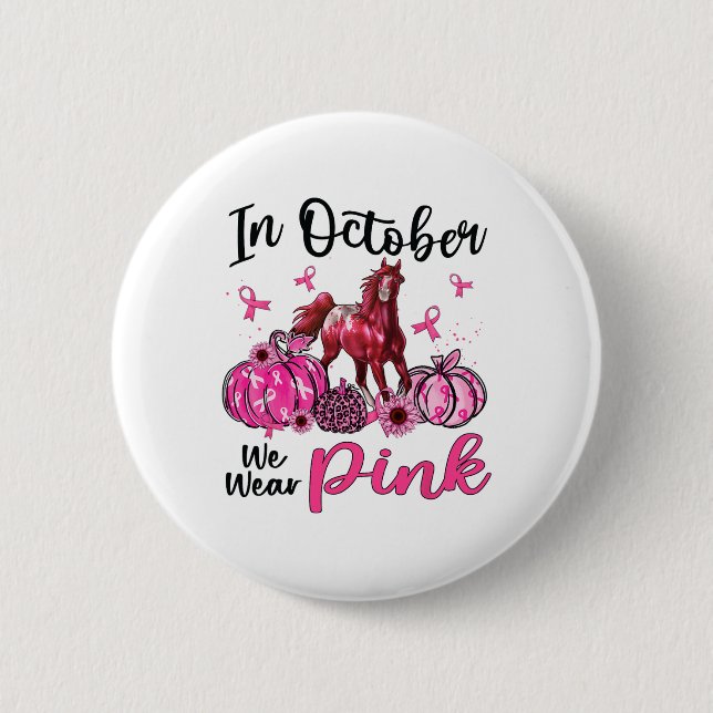 Im Oktober tragen wir Pink Horse Pumpkin Leopard B Button (Vorderseite)
