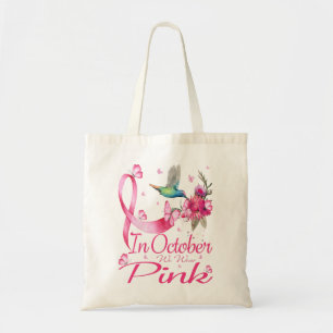 Im Oktober tragen wir Pink Hummingbird Ribbon Tragetasche