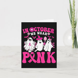 Im Oktober tragen wir Pink im Oktober Halloween-Ge Karte