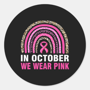 Im Oktober tragen wir Pink Leopard Brustkrebs im K Runder Aufkleber