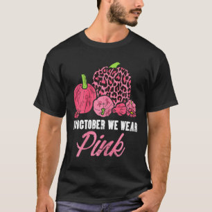 Im Oktober tragen wir Pink Leopard Pumpkin Brust k T-Shirt