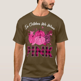 Im Oktober tragen wir Pink Leopard Pumpkin Ribbon  T-Shirt