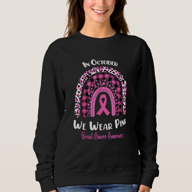 Im Oktober tragen wir Pink Leopard Regenbogen Auti Sweatshirt (Vorderseite)