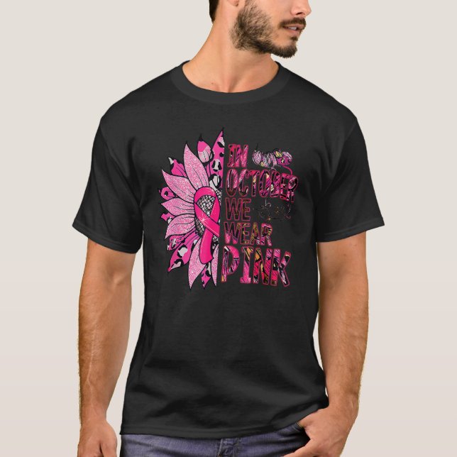 Im Oktober tragen wir Pink Leopard Sunflower Pink  T-Shirt (Vorderseite)