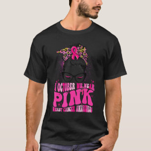 Im Oktober tragen wir Pink Messy Bun Brillen Pink T-Shirt