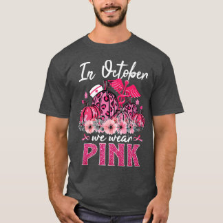 Im Oktober tragen wir Pink Nurse Life Pumpkin Leop T-Shirt