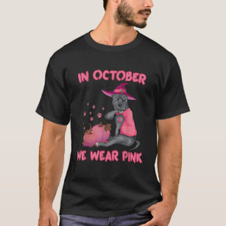 Im Oktober tragen wir Pink Pitbull Hund Brustkrebs T-Shirt