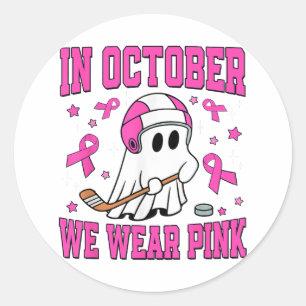 Im Oktober tragen wir Pink Play Hockey Runder Aufkleber