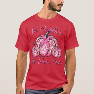 Im Oktober tragen wir Pink Pumpkin Leopard Breast T-Shirt