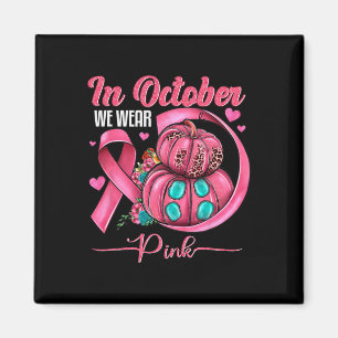 Im Oktober tragen wir Pink Ribbon Leopard Pumpkin Magnet
