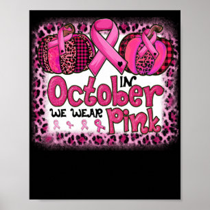 Im Oktober tragen wir Pink Ribbon Leopard Pumpkin Poster